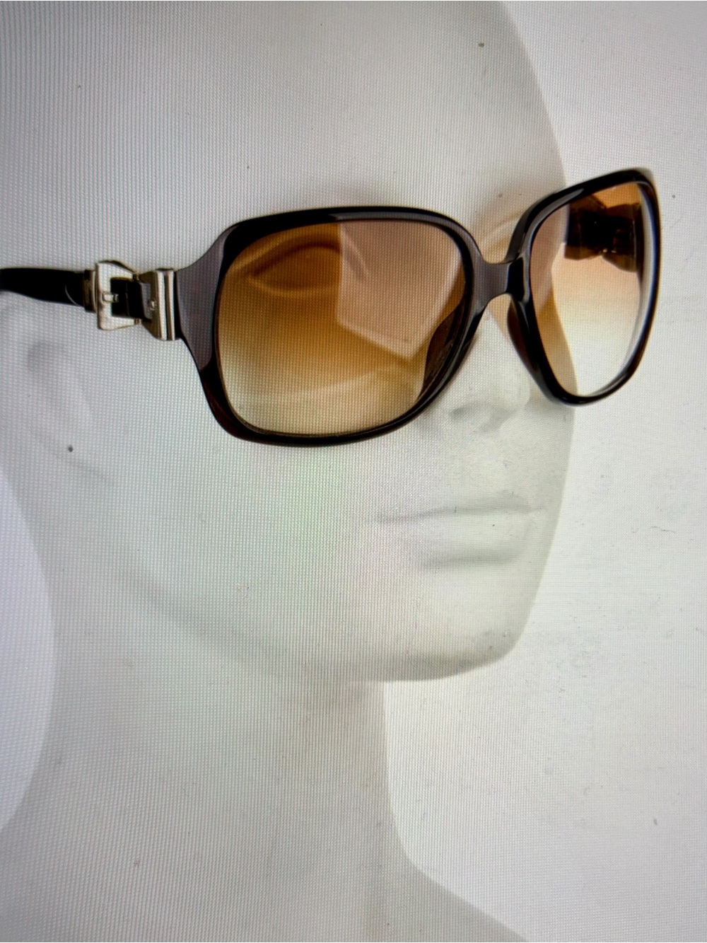 Gucci Brown Gradient Oversized Women's Sunglasses with Gold Accents